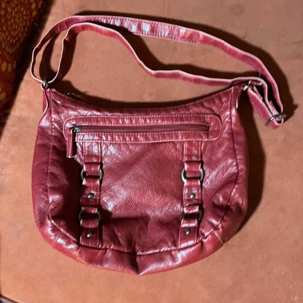 Red leather purse